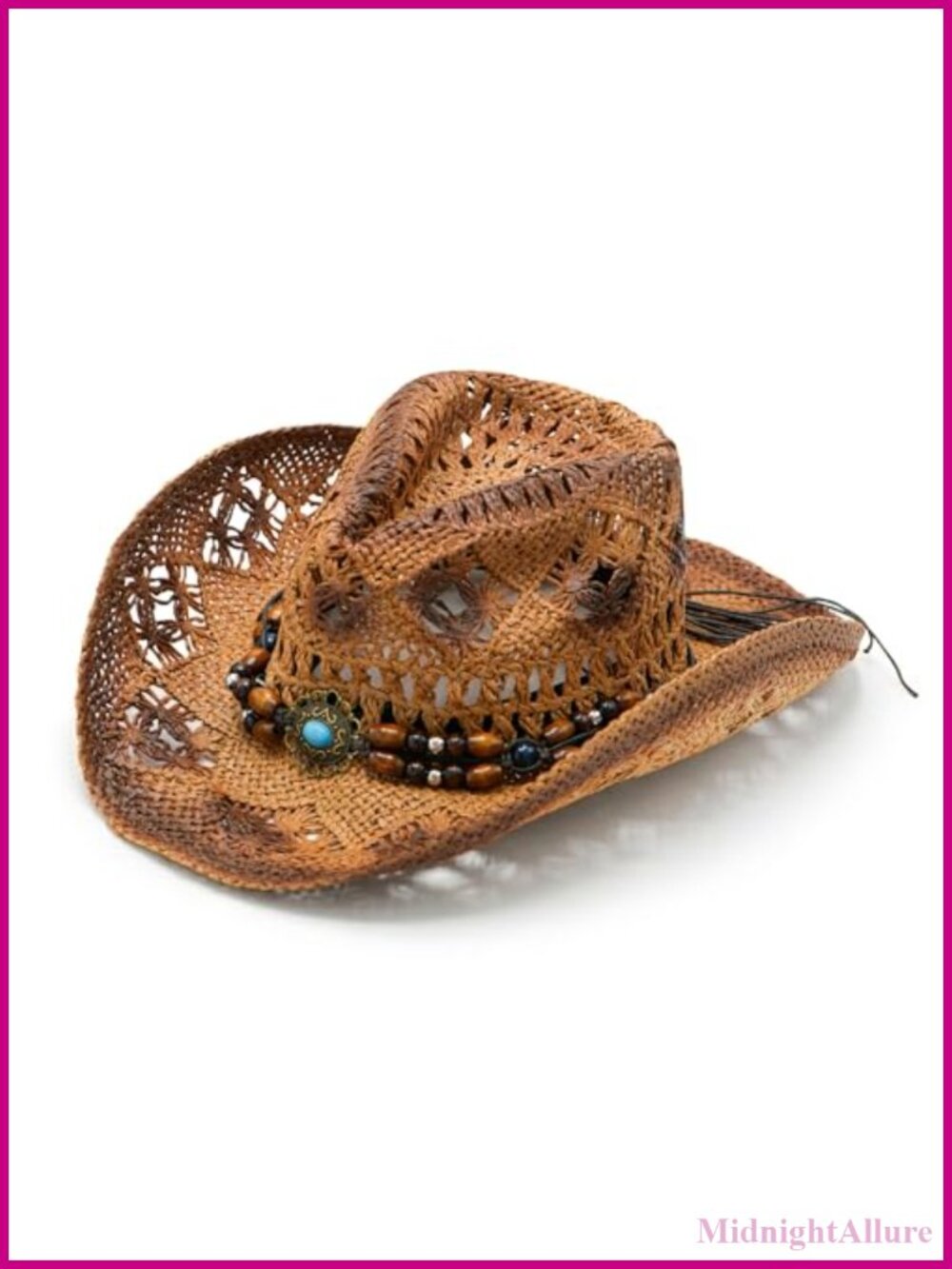 Wide Brim Raffia Straw Cowboy Hat Western Sun Protection